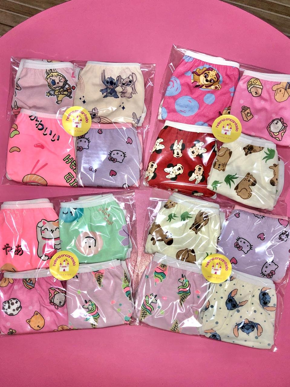 kit calcinhas infantis 100% algodão