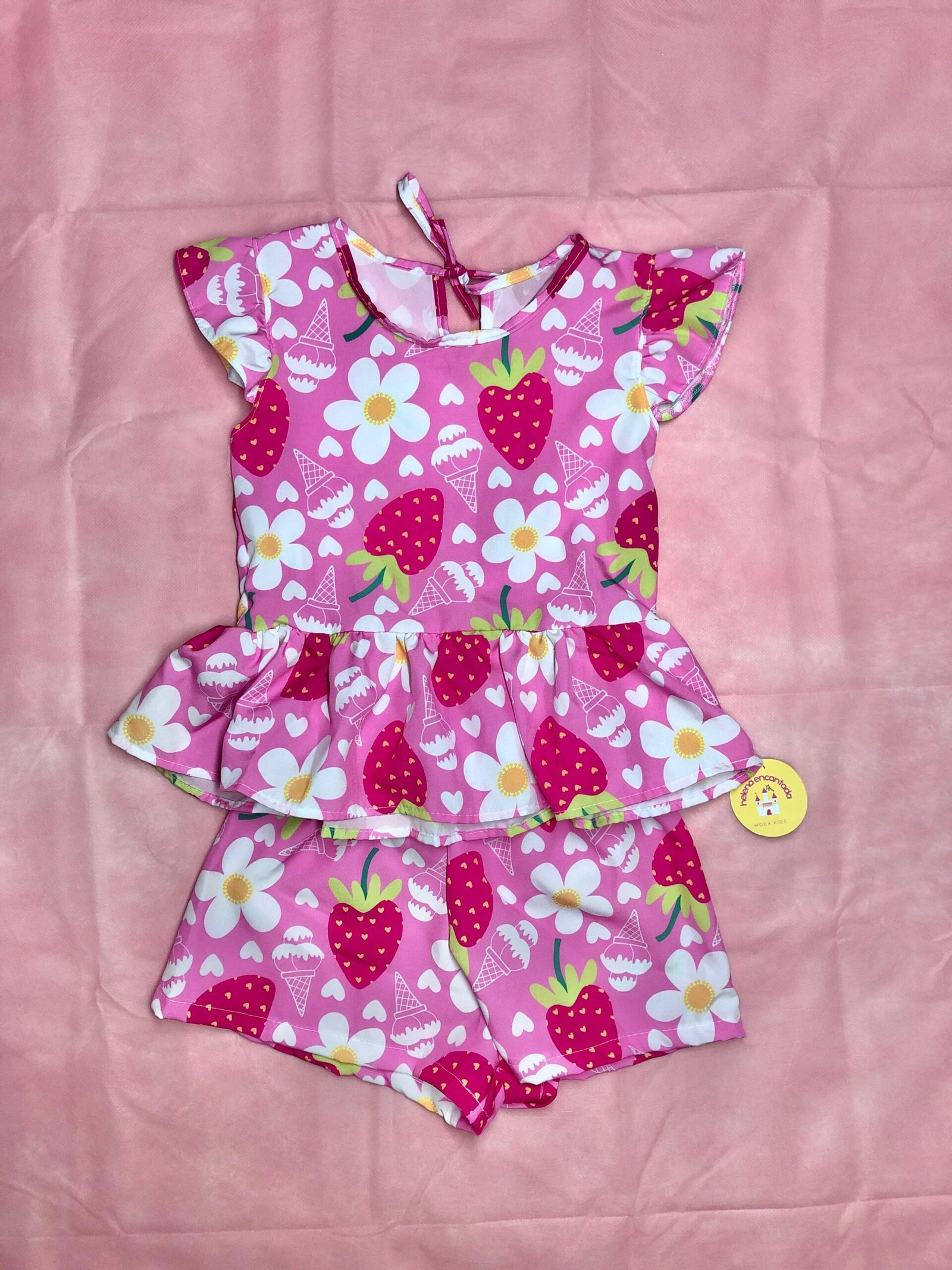 conjunto batinha morangos